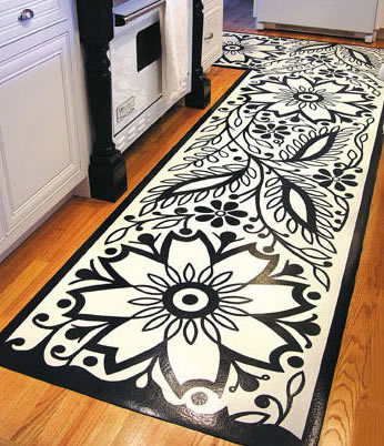 black and white mat