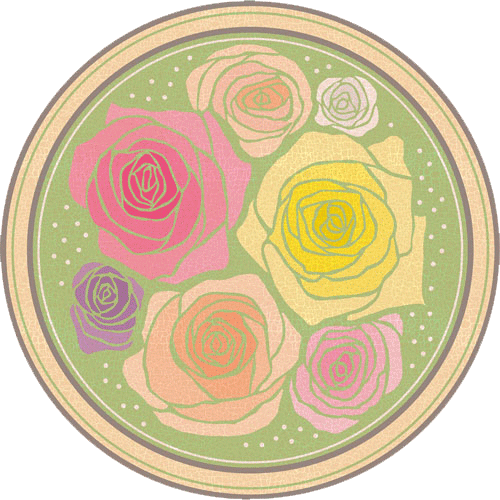 roses circular mat