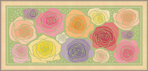 roses runner mat